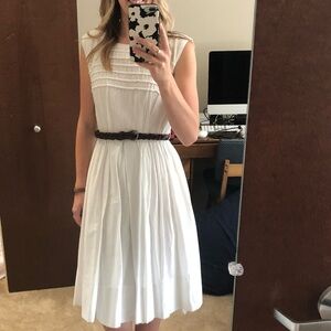 Vintage white cotton midi dress